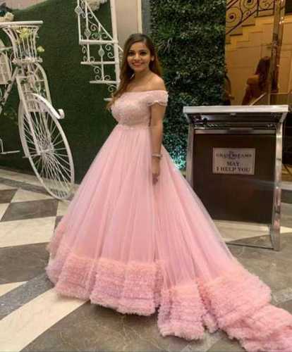 Pink Color Designer Ladies Gown