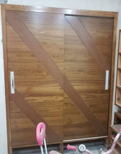 Brown Wooden Modular Sliding Wardrobe