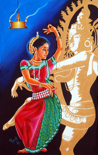 Kuchipudi The Dance Of Delight Painting Medium: Oil