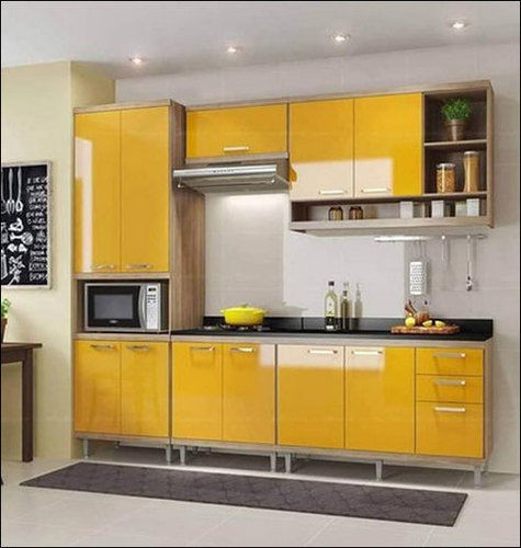 Modern Yellow Modular Kitchen