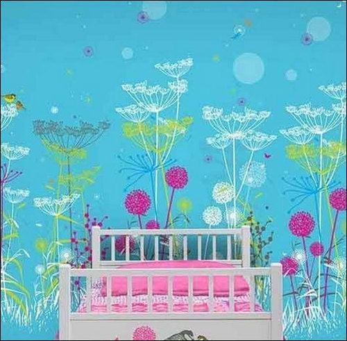 Multicolor Horizontal Printed Kids Wallpaper