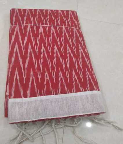 Lovely Maroon Red Tone Ikkat Cotton Dress Material With Dupatta And Bottom  - Loomfolks