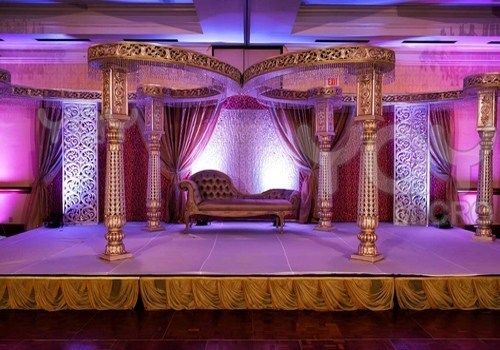 Golden And Silver Designer Fiber Wedding Mandap