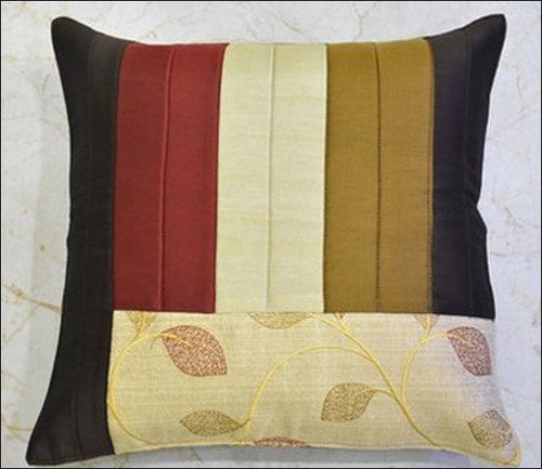 Purple And Red Multicolor Silk Cushion Cover