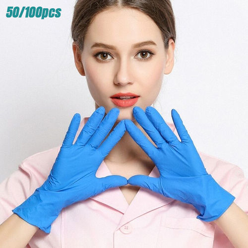 Blue Powder Free Disposable Nitrile Non Medical Examination Gloves