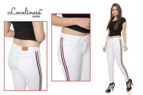 White Colored Ladies Jeans