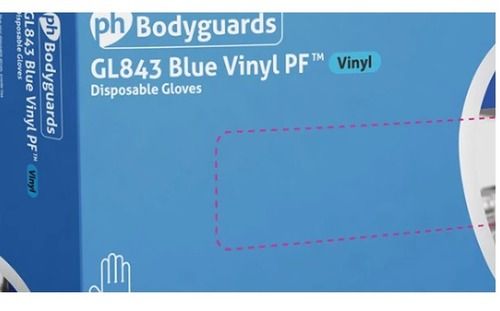 GL843 Blue Vinyl PF Disposable Gloves