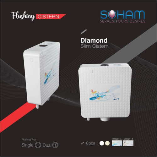 Pp Diamond Toilet Flushing Cistern