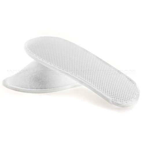 Footwear White Fleece Close Toe Hotel Slippers