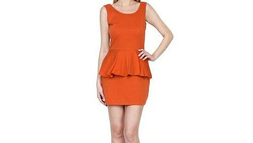 Orange colour best sale one piece dress