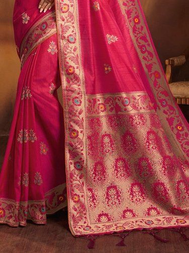 Pink Designer Silk Saree