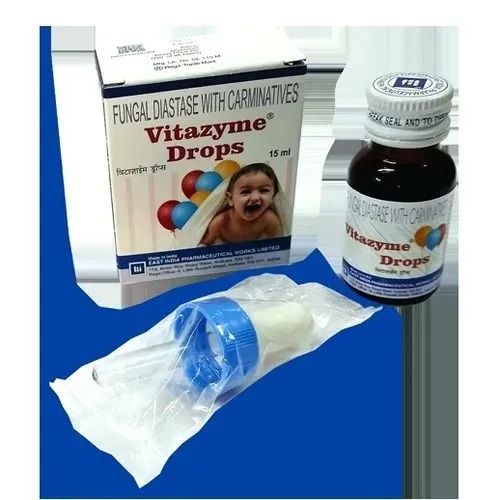 Vitazyme Digestive Aid Drops - Liquid Formula for Children | Rapid Relief from Infantile Colic, Griping Abdominal Pain, Flatulence & Constipation, Indigestion & Malabsorption, Powered by Fungal Diastase + Lactic Acid Bacillus