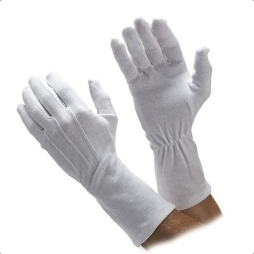 Knitted White Cotton Gloves