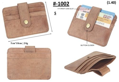 mens brown leather credit card holder