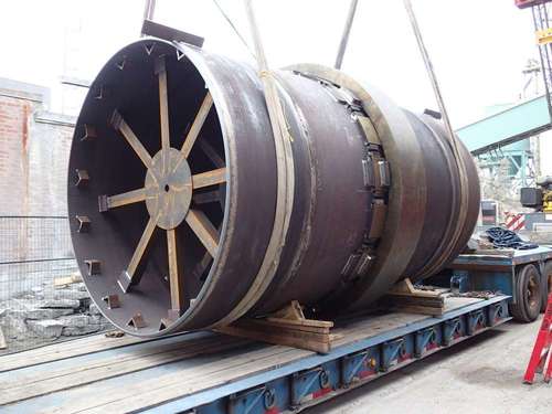 Cement Plant Kiln Shell With Rings Dimension(L*W*H): 8500 Od  X 750Mm Width Millimeter (Mm)