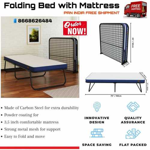 Black Folding Bed With Mattress