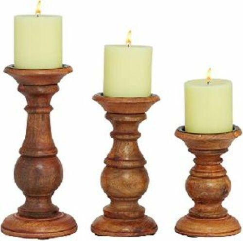 Polishing Decorative Wooden Candle Stand