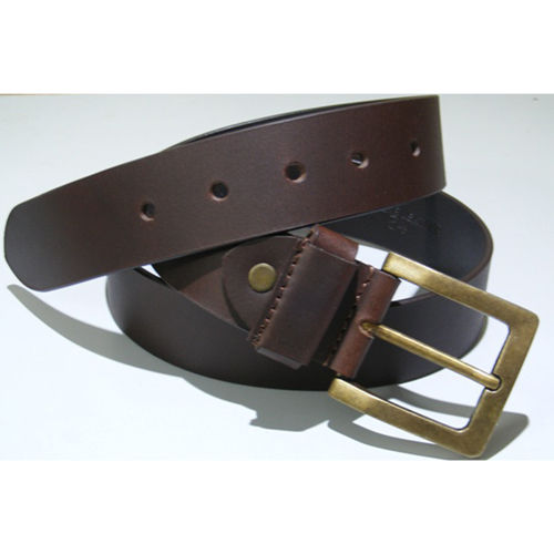 Brass Plain Design Mens Leather Belt