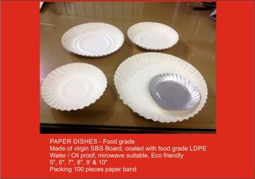 Eco Friendly Disposable Paper Dishes - Virgin Sbs Board, Coated With Food Grade Ldpe | Water And Oil Proof, Microwave Safe, 100 Pieces Per Pack