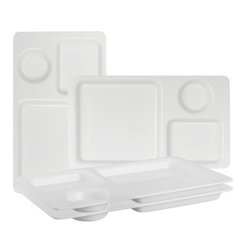 Acrylic Two Compartment Snacks Tray with One Glass Holder