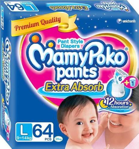 White Mamy Poko Pant Baby Diaper