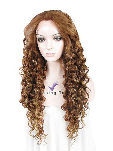 Golden Medium Curly Hair Wig