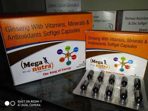 Mega Nutra (Ginseng With Vitamins, Minerals & Anti Oxidants Softgel Capsules)