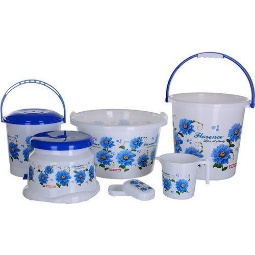 Multicolor Modware Plastic Bathroom Set