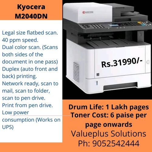 Multi Function Printer With 40 Ppm Speed Maximum Paper Size: Legal