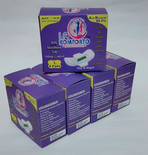 Premium Quality Ultra Thin Anion Sanitary Napkins (Lakomforto) Absorbency: 100 Milliliter (Ml)