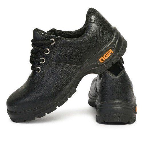 Tiger Lorex Leather Safety Shoes - Barton Grain Leather, Size 4-12, Black | High Cut, Shock-Resistant, Oil & Slip-Resistant, Puncture-Proof Sole, Crushproof Toe Cap