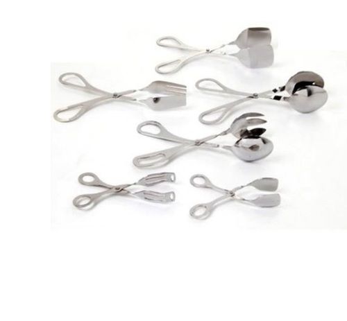 Silver Scissor Tong For Serving Food