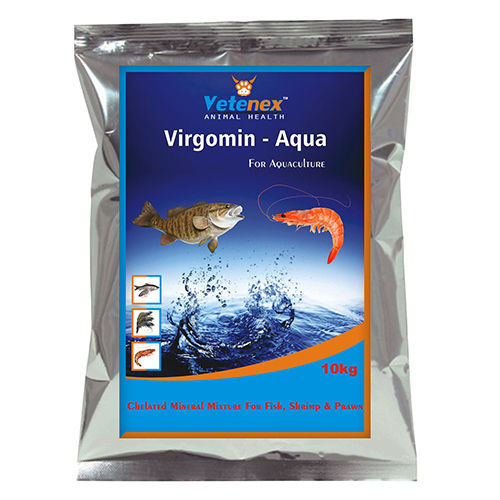 Vetenex Virgomin Aqua Chelated Mineral Mixture Powder Supplement For Fish, Prawn, Shrimp And Aquatic Animals 10 Kg Iodine: 325  Milligram (Mg)