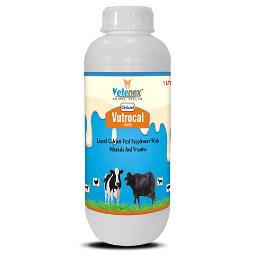 VETENEX Vutrocal Forte - Chelated Liquid Calcium Supplement For Cattle, Cow, Buffalo, Poultry Etc 1 Ltr