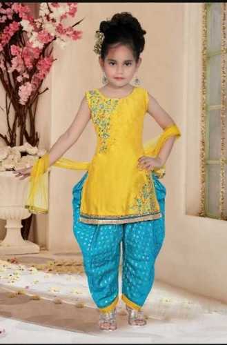 Elegant Colour Combination Girls Patiyala Suit Age Group: Kids