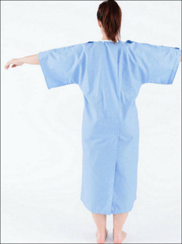 Blue Half Sleeve Patient Gown