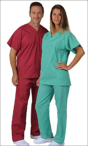 Red Half Sleeve Scrub Suit