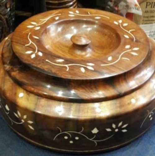 Round Wooden Chapati Box