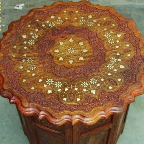 Shisham Wooden Round Shape Tea Table Design: One Piece