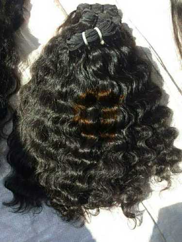 Black Colour Machine Weft Hair