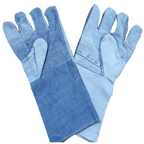 Plain Safety Blue Cotton Gloves