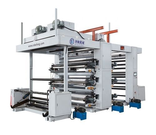 Belt Driving 6 Color Plastic And Paper Flexographic Printing Machine