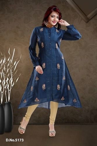 Various Colors Are Available Ladies Designer A Line Kurti