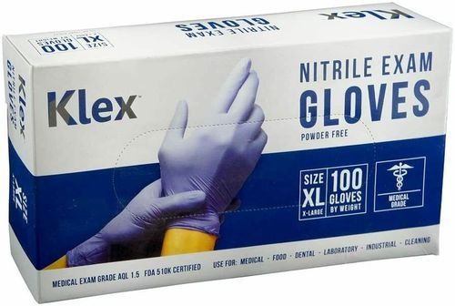 Klex Powder Free Nitrile Exam Gloves Elasticity: High