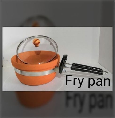 Red Clay Frypan With Glass Lid