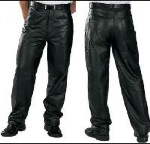 Mens Black Leather Pants 