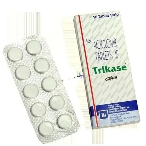 Trikase Tablets - Aciclovir IP 200, 400 & 800 mg | Antiviral Therapy for Herpes Simplex & Varicella Zoster Viruses, Safe for All Ages, Reduces Outbreaks and Complications, Fast Healing, Well Tolerated