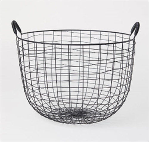 Silver Decorative Metal Storage Basket