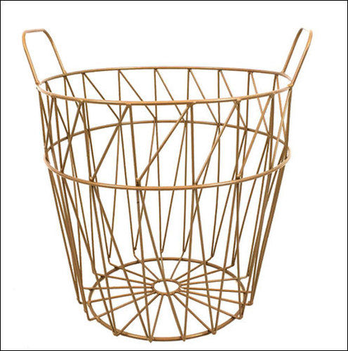 Golden Metal Designer Storage Basket