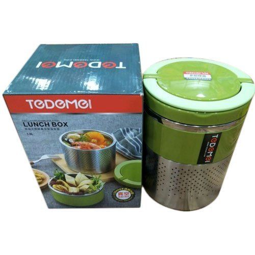 Green 1.5 L Stainless Steel Lunch Box